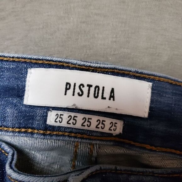 Pistola Womens Audrey Side Stripe Distressed Raw Hem P6730MTW-STT Jeans Size 25 - Picture 6 of 11